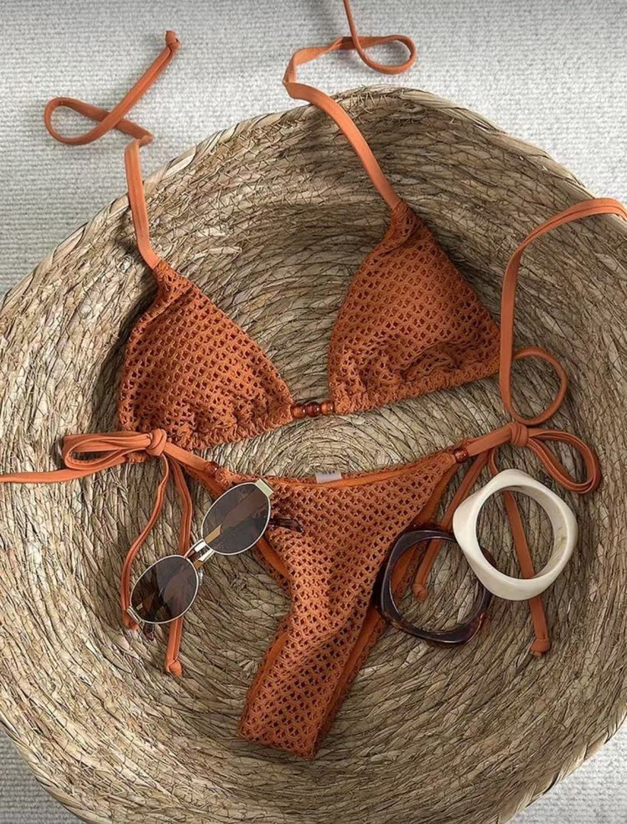 Women Halter Tie Bikini Two Piece Swimsuit Padded Beach Vacation Swimsuit