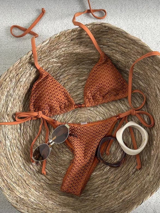 Women Halter Tie Bikini Two Piece Swimsuit Padded Beach Vacation Swimsuit